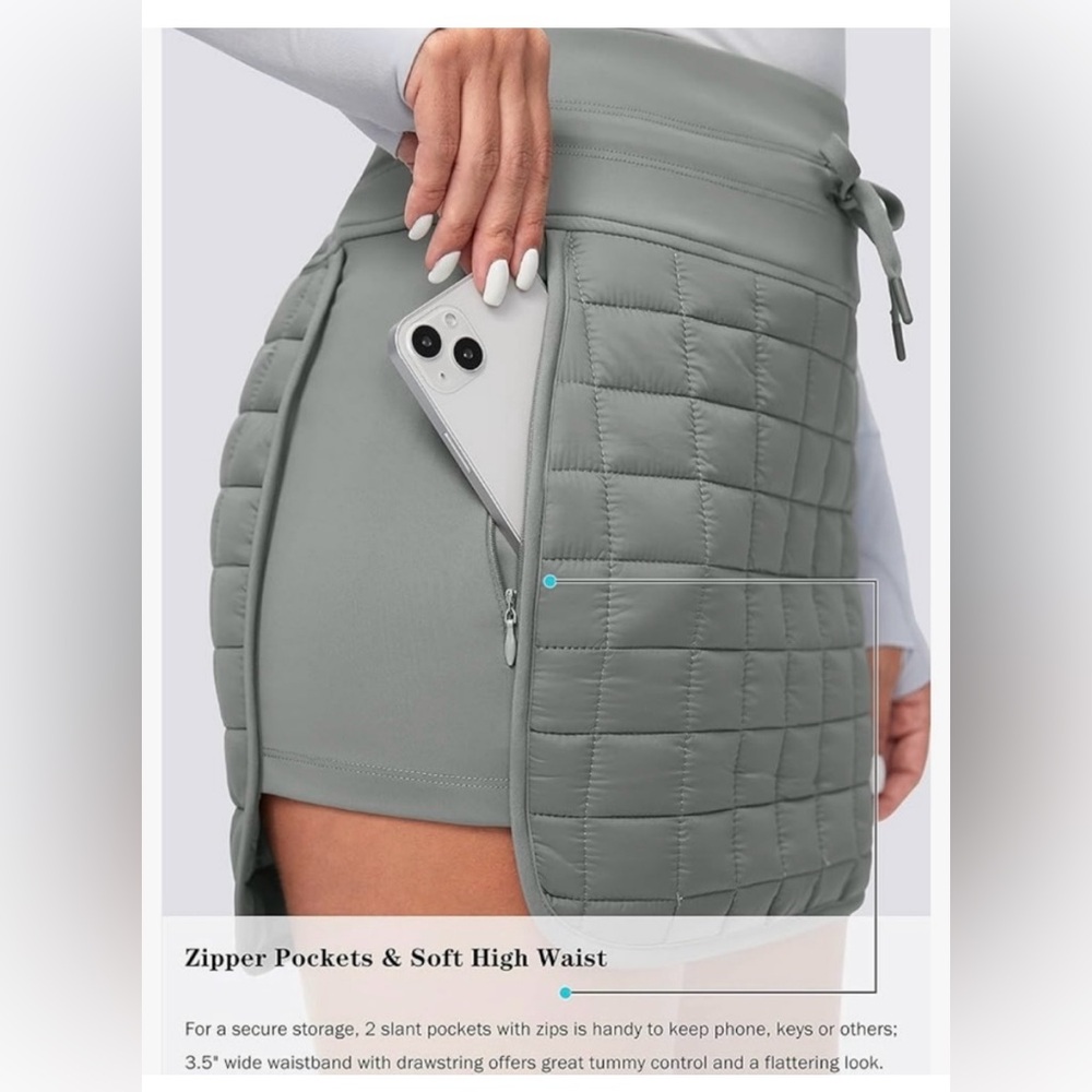 SANTINY Women's 18" Puffer Insulated
Skirt Zipper Pockets High Waisted
Quilt - Picture 6 of 10